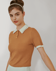 Falcosia Brown Knit Waffle Top - Erthe Golf