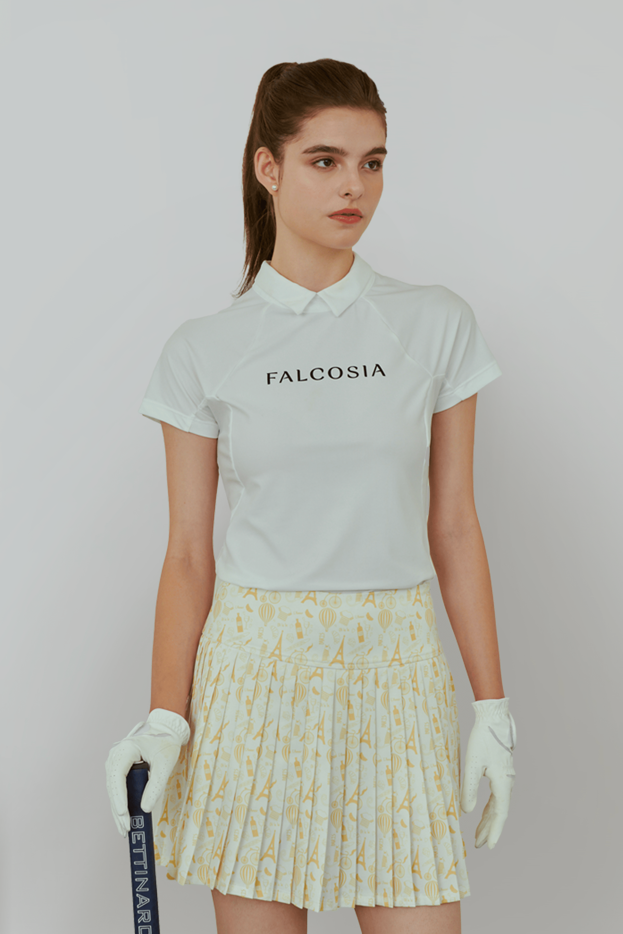 Falcosia Paris Print Pleated Skirt - Erthe Golf