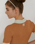 Falcosia Brown Knit Waffle Top - Erthe Golf
