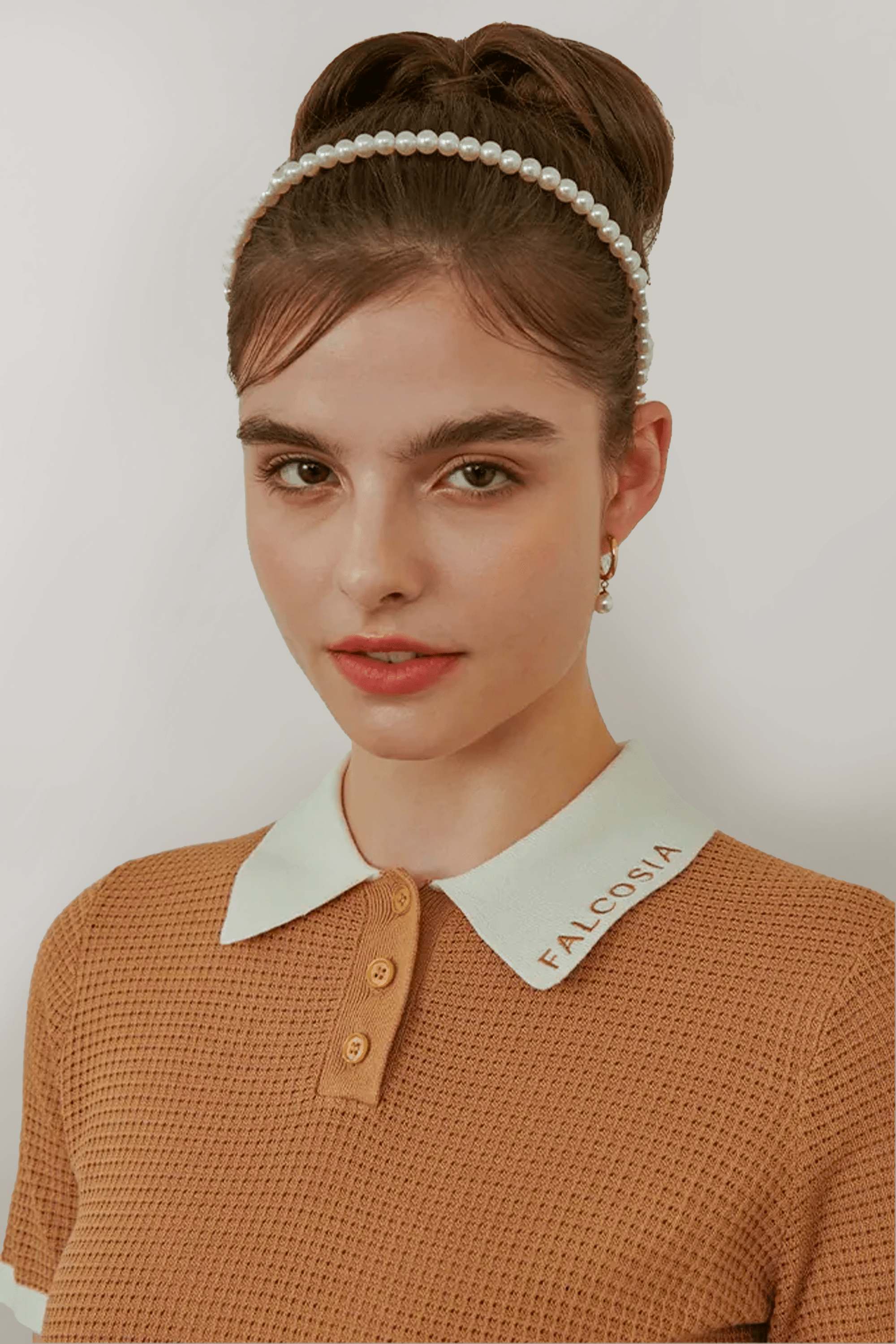 Falcosia Brown Knit Waffle Top - Erthe Golf
