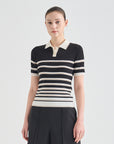 Lanvin Blanc Black Stripe Knit Top - Erthe Golf