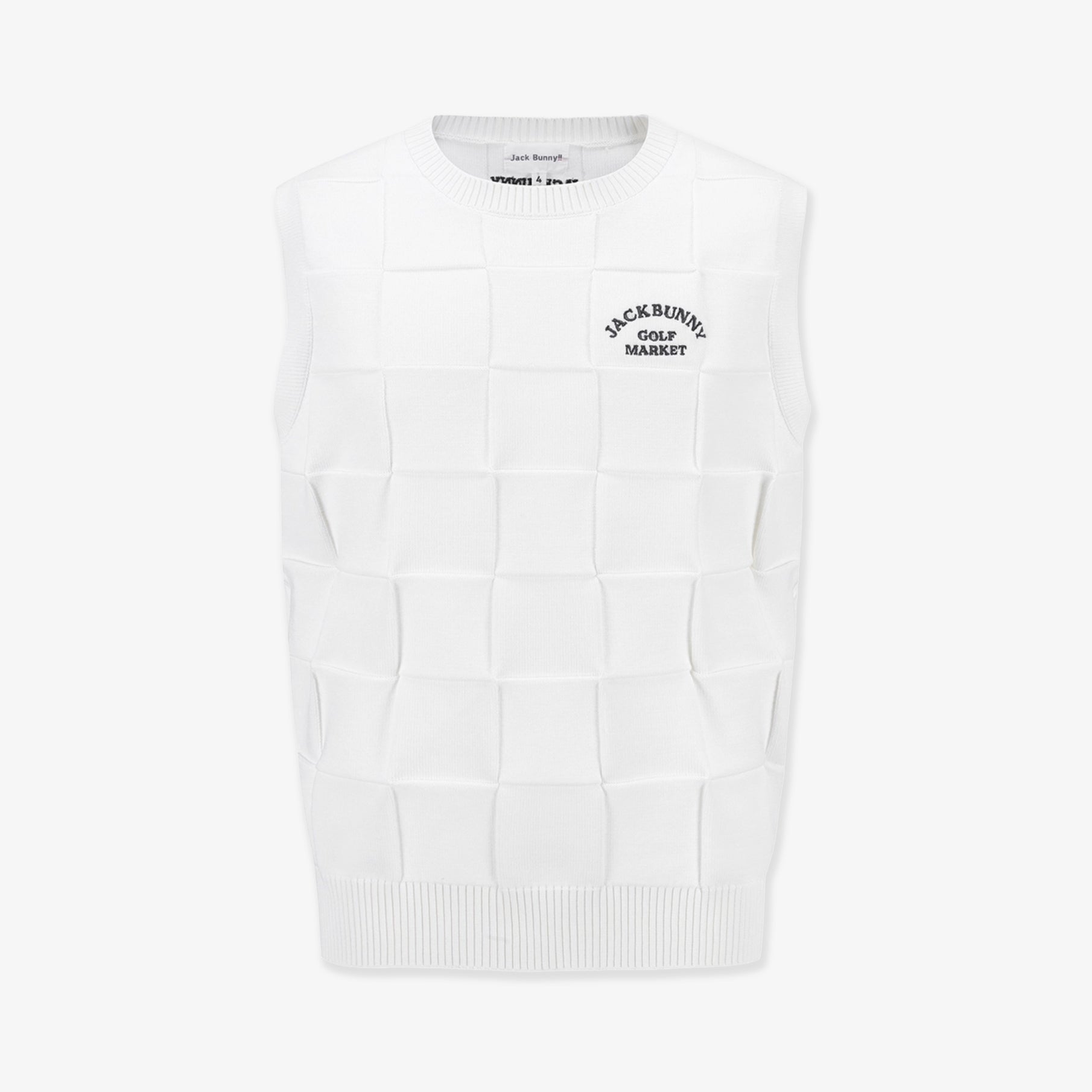 Pearly Gates Men's Jack Bunny Check Texture Knit Vest White - Erthe Golf