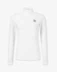 Pearly Gates Women's Logo Pattern Mock Neck Long Sleeve Ivory - Erthe Golf