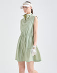 Lanvin Blanc Green Mock Neck Drawstring Dress - Erthe Golf