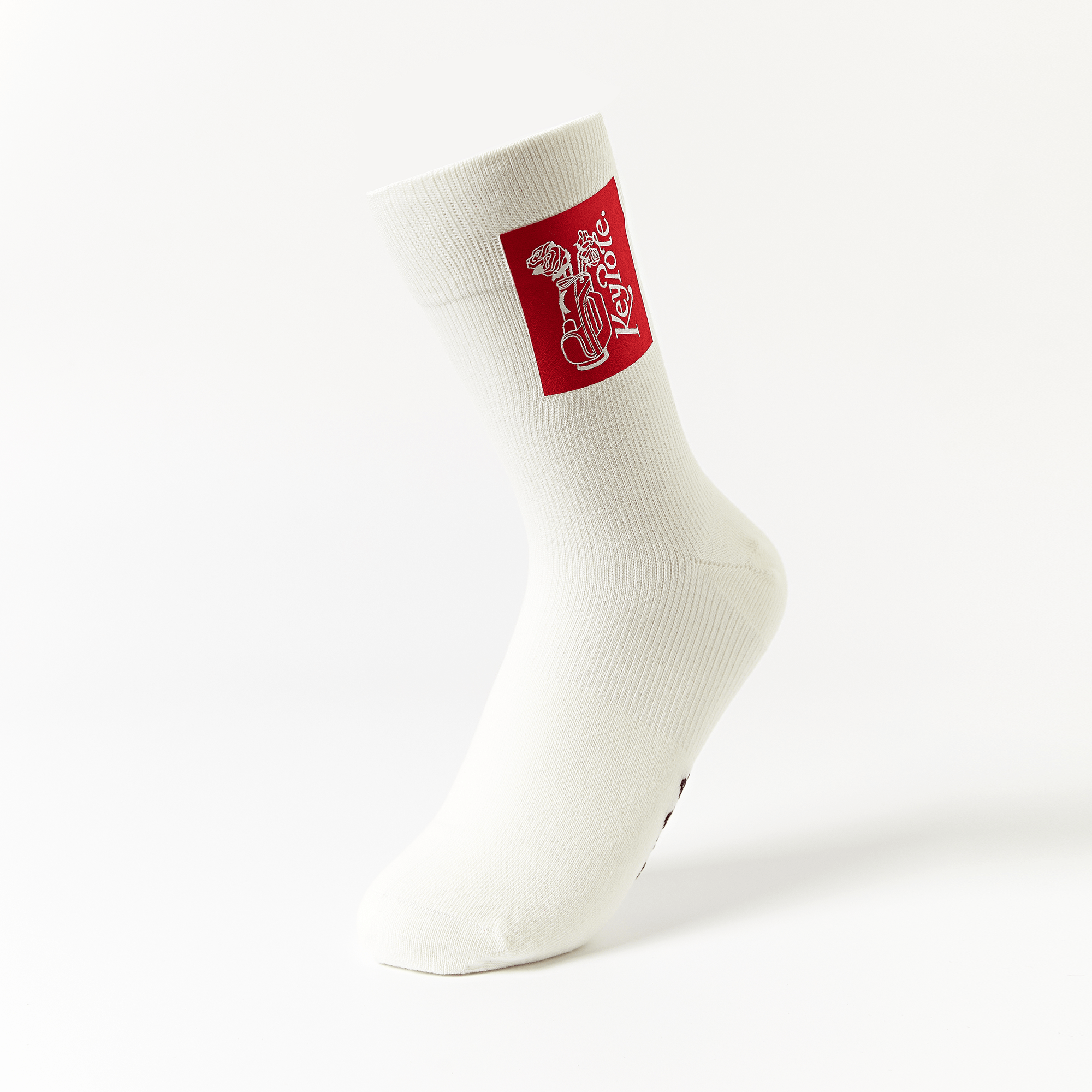 Keypote Men's Side Logo Crew Socks - White - Erthe Golf