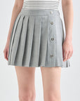 Lanvin Blanc Grey Wool Blend Pleated Skirt - Erthe Golf