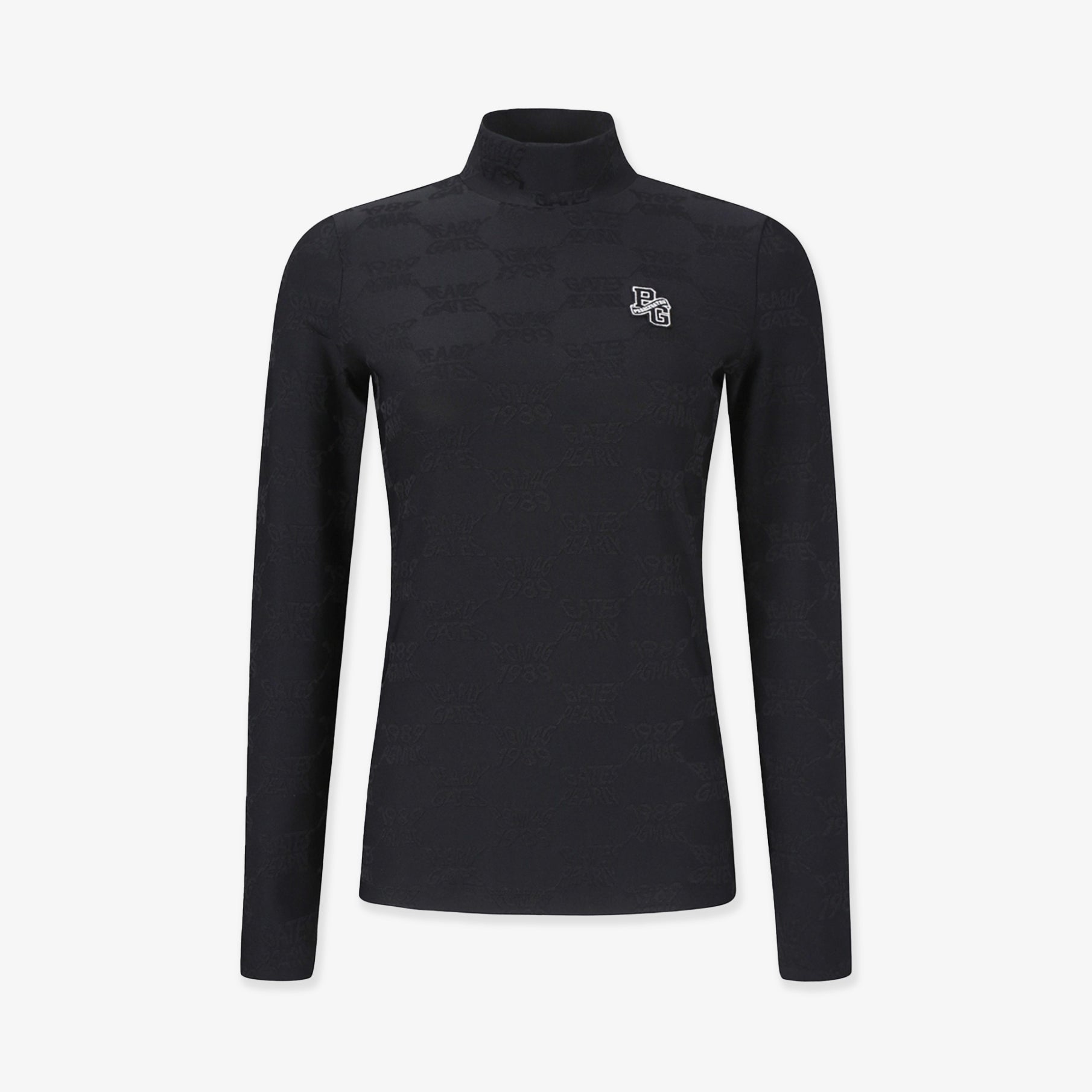Pearly Gates Women's Mock Neck Long Sleeve Black - Erthe Golf