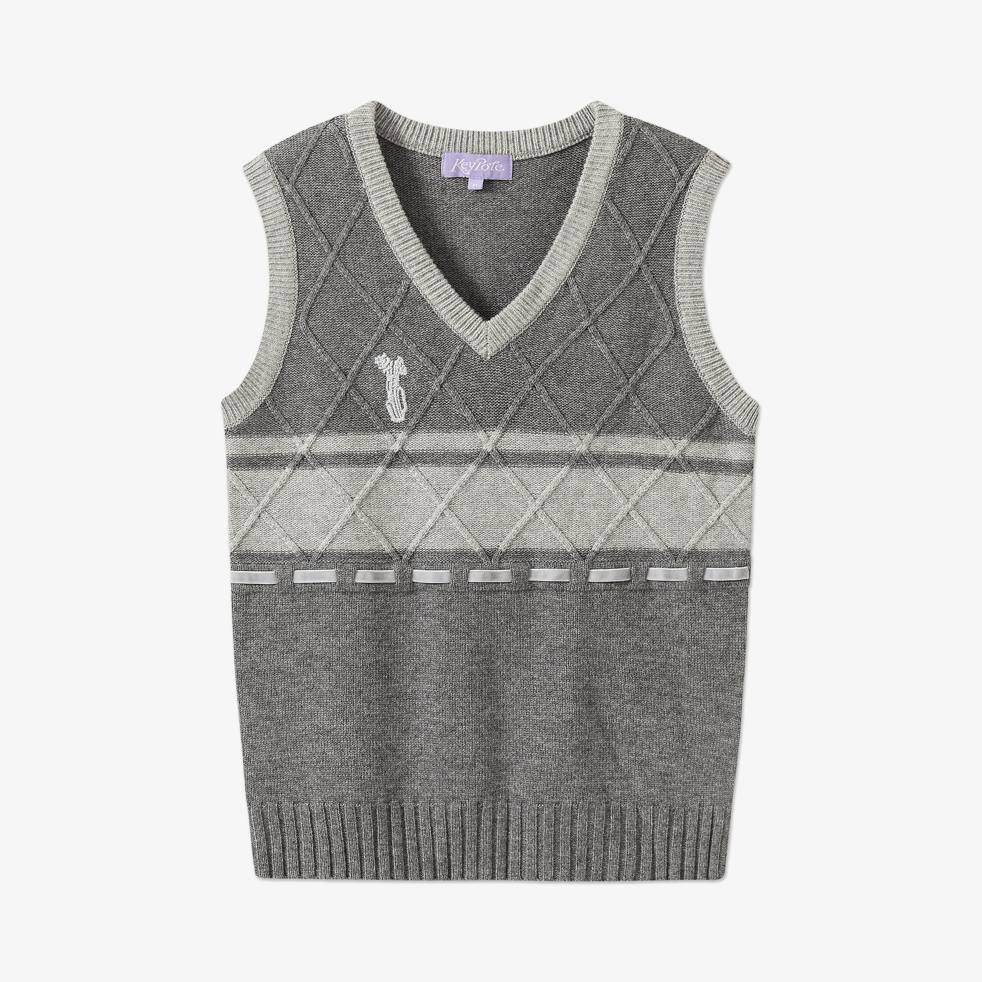 Keypote Knitted Vest - Grey