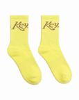 Keypote Men's Logo Crew Socks - Yellow - Erthe Golf