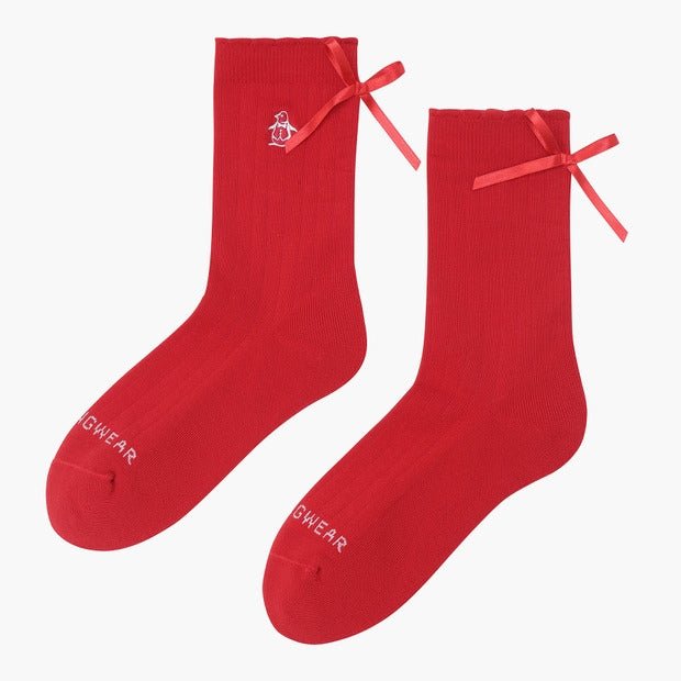 Munsingwear Women's Colorful Quarter Socks Red - Erthe Golf