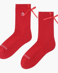 Munsingwear Women's Colorful Quarter Socks Red - Erthe Golf
