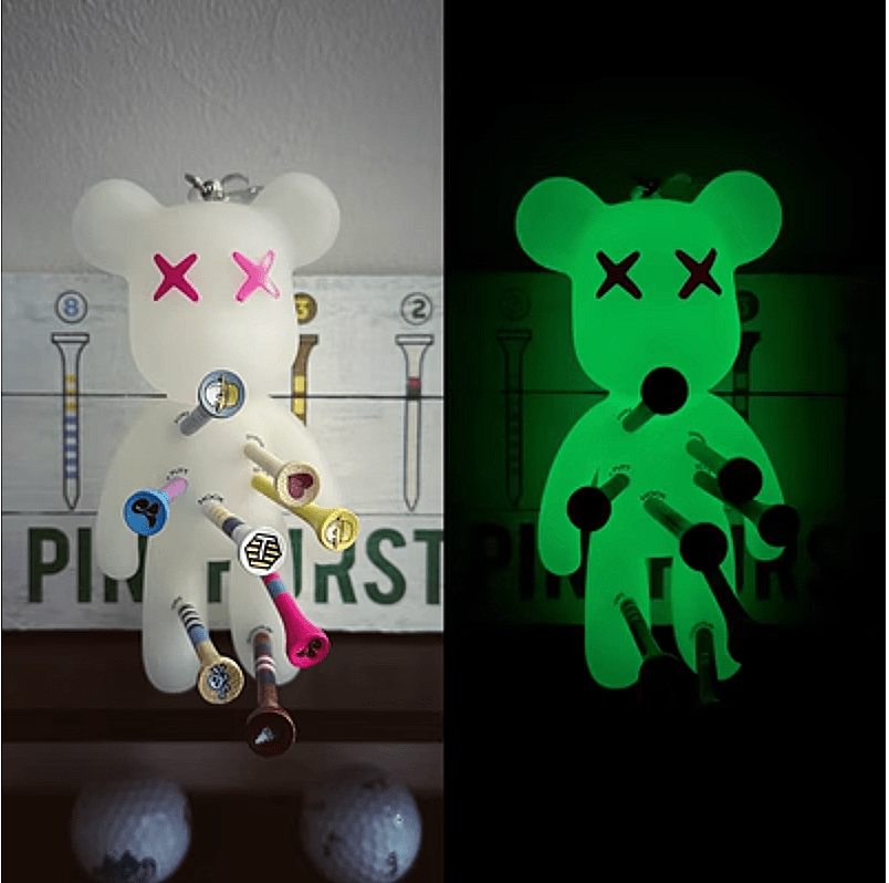 White/Neon Bear Golf Tee Holder - Erthe Golf