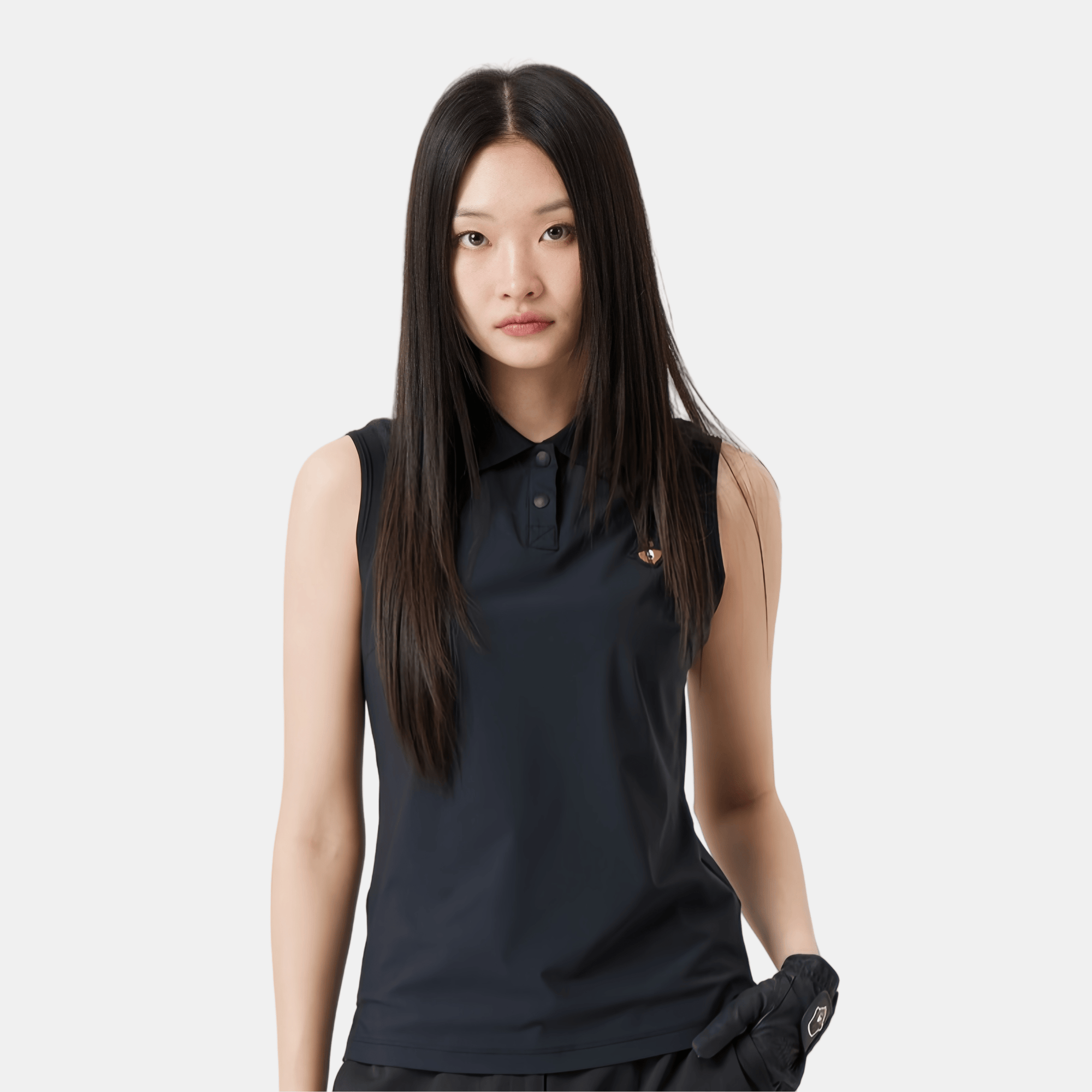 Golden Bear Women's Sleeveless Polo - Black - Erthe Golf