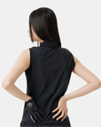 Golden Bear Women's Sleeveless Polo - Black - Erthe Golf