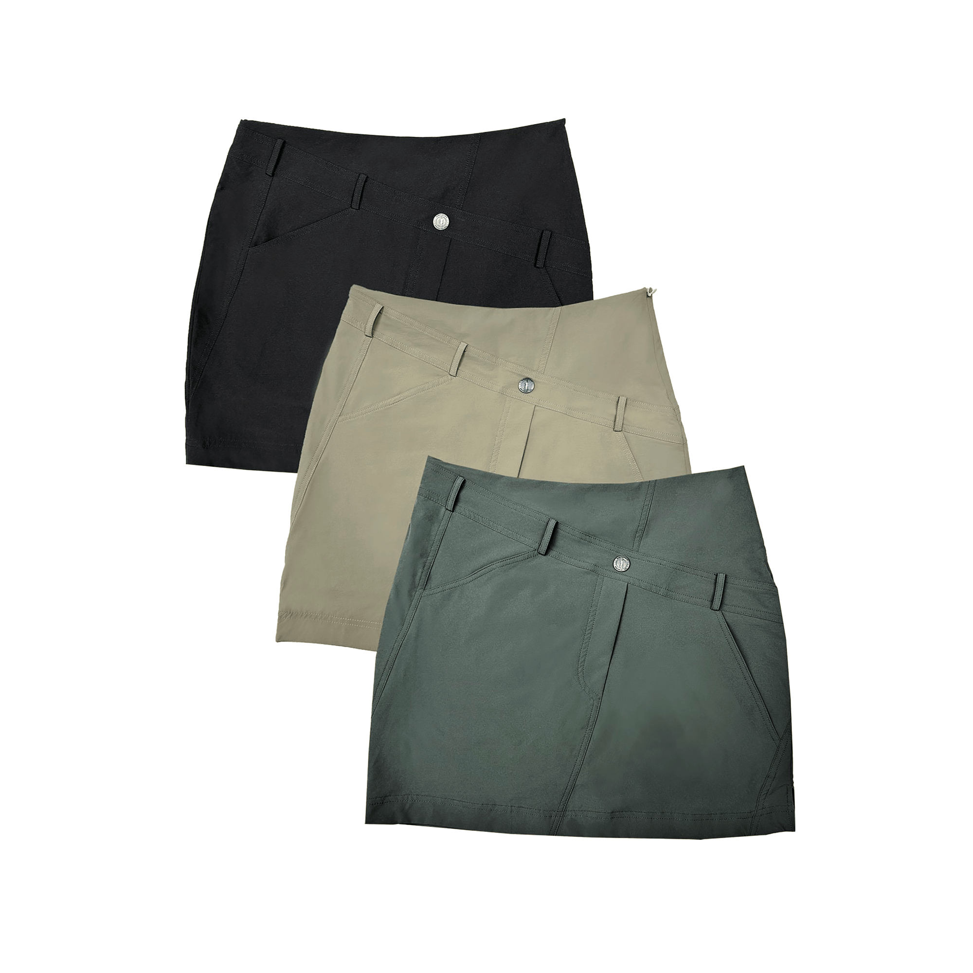 Loveland Diagonal Belt Golf Skort - Black - Erthe Golf