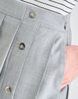 Lanvin Blanc Grey Wool Blend Pleated Skirt - Erthe Golf