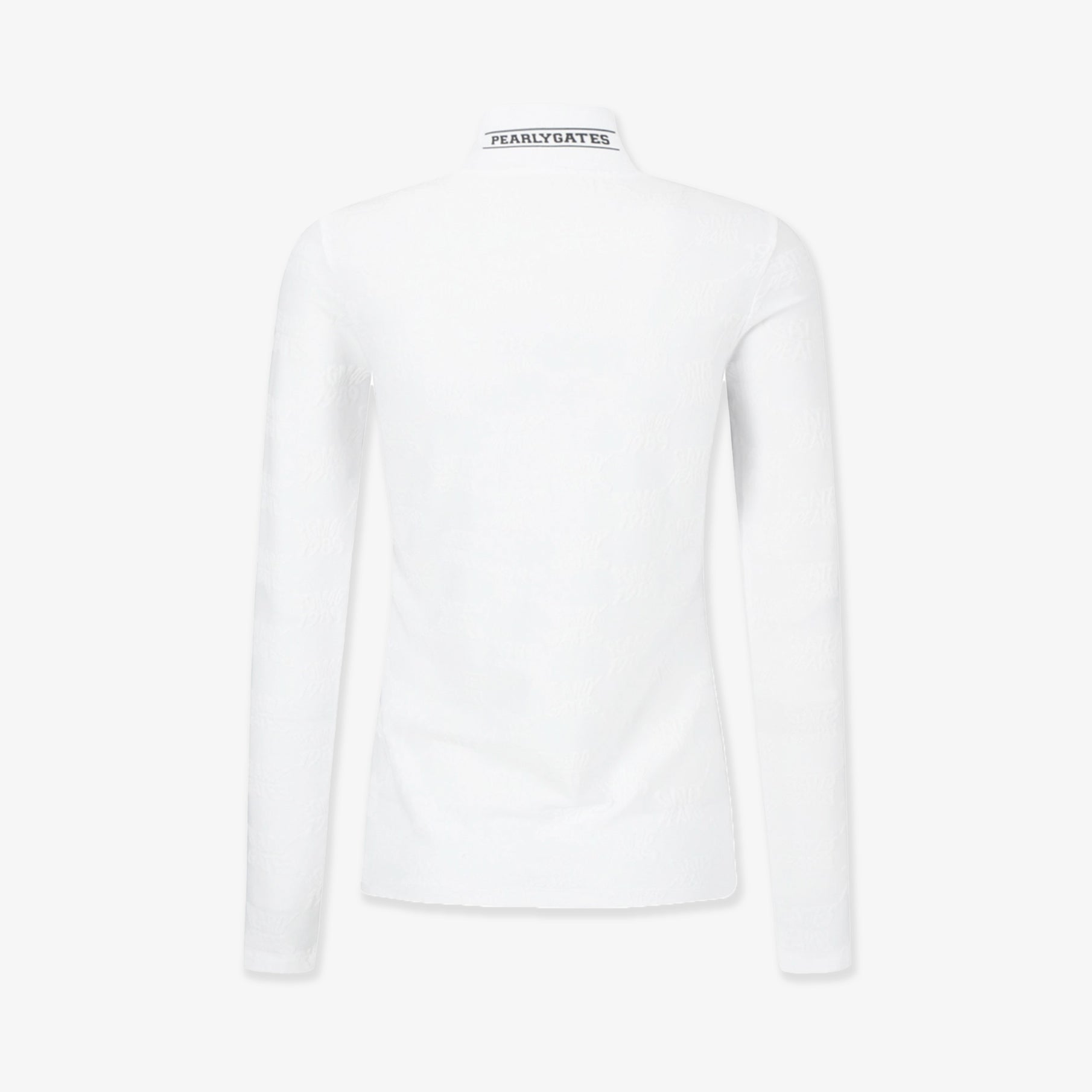 Pearly Gates Women's Logo Pattern Mock Neck Long Sleeve Ivory - Erthe Golf