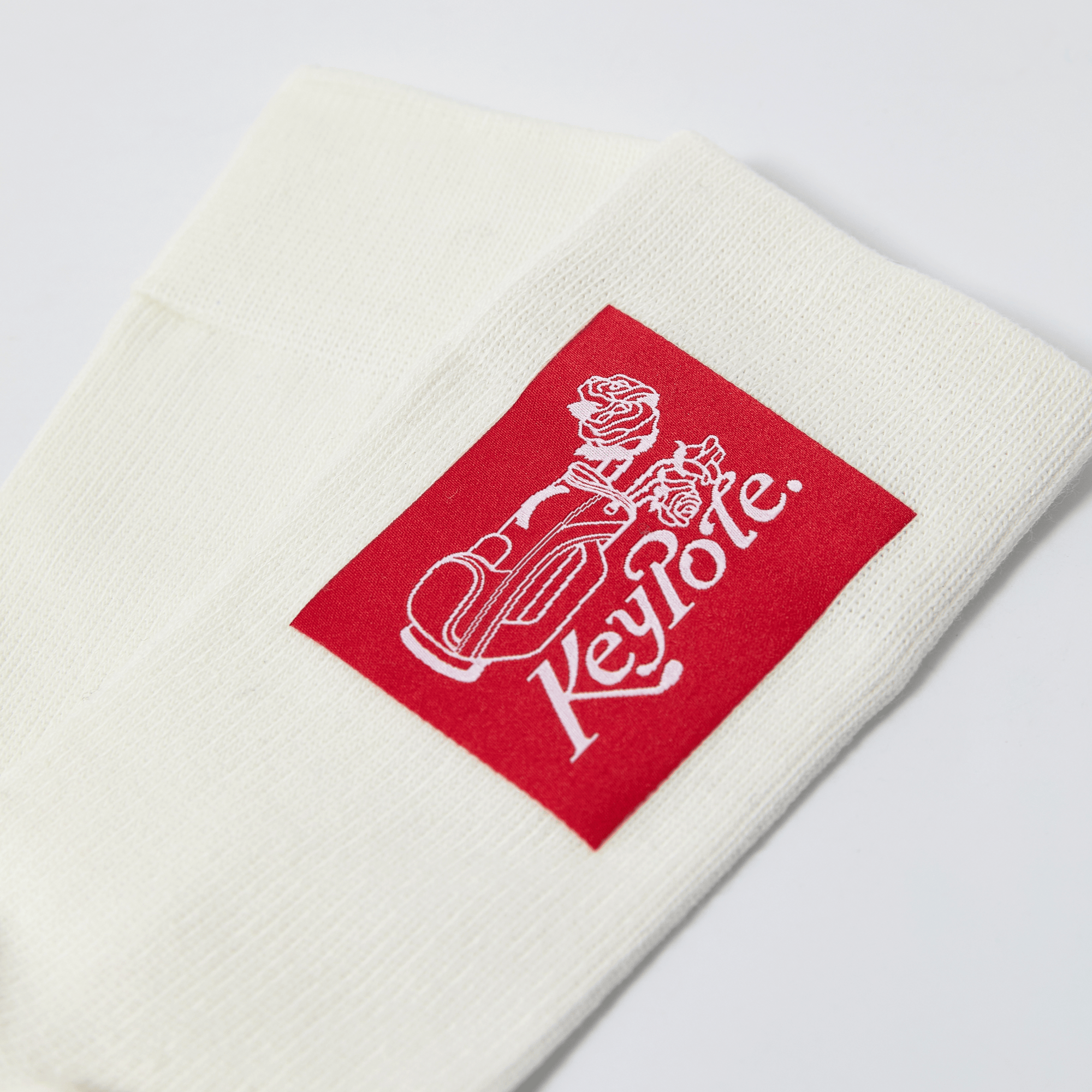 Keypote Men's Side Logo Crew Socks - White - Erthe Golf
