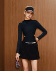 Keypote Navy Blue Drawstring Midi Skort - Erthe Golf
