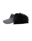 Master Bunny Edition Women's Fur Visor - Grey - Erthe Golf