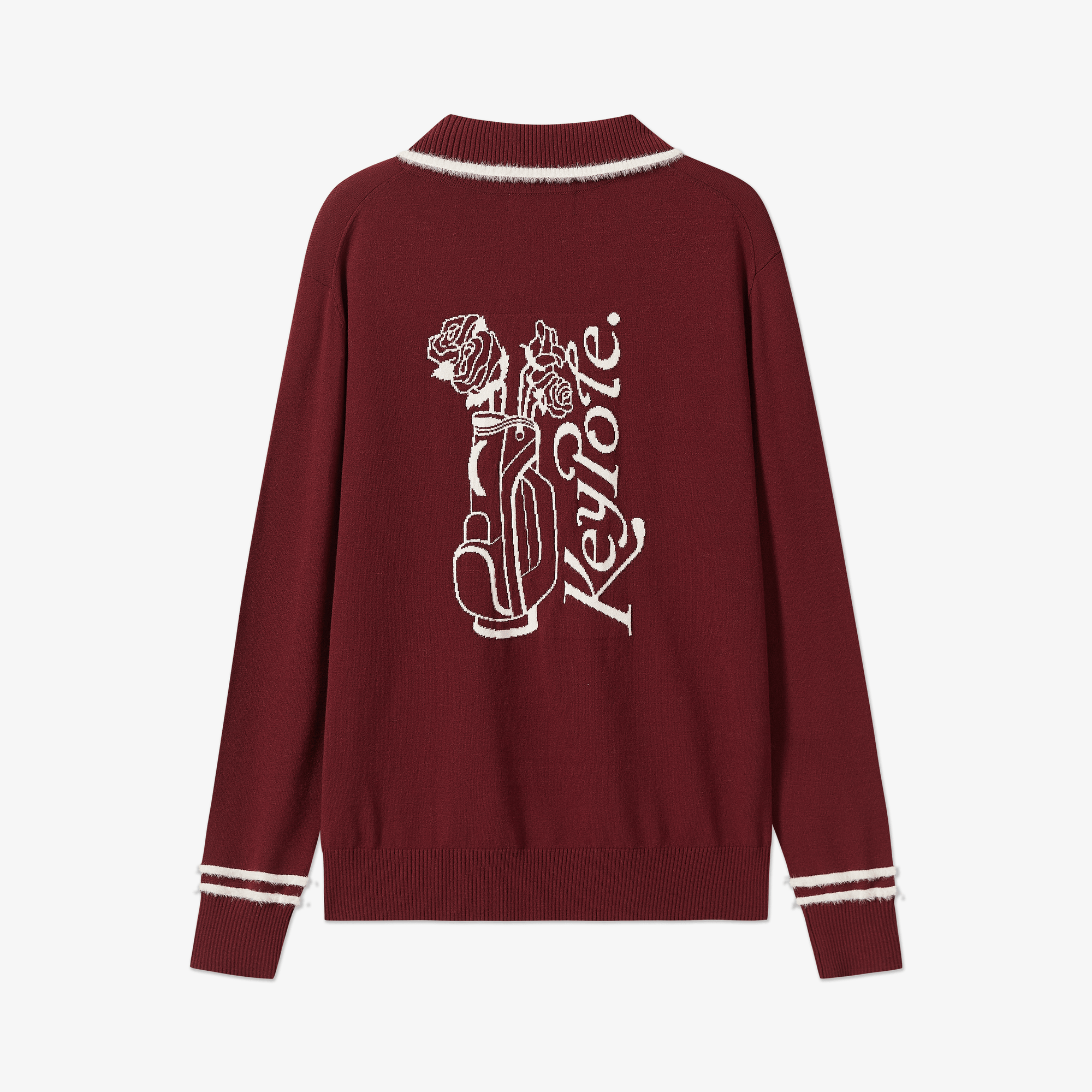 Keypote Long Sleeve Knited Top - Burgundy - Erthe Golf