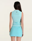 Keypote Lightweight Wrap Skirt - Aqua Blue - Erthe Golf