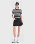 Women's Stretch Panel Mini Skirt - Black - Erthe Golf