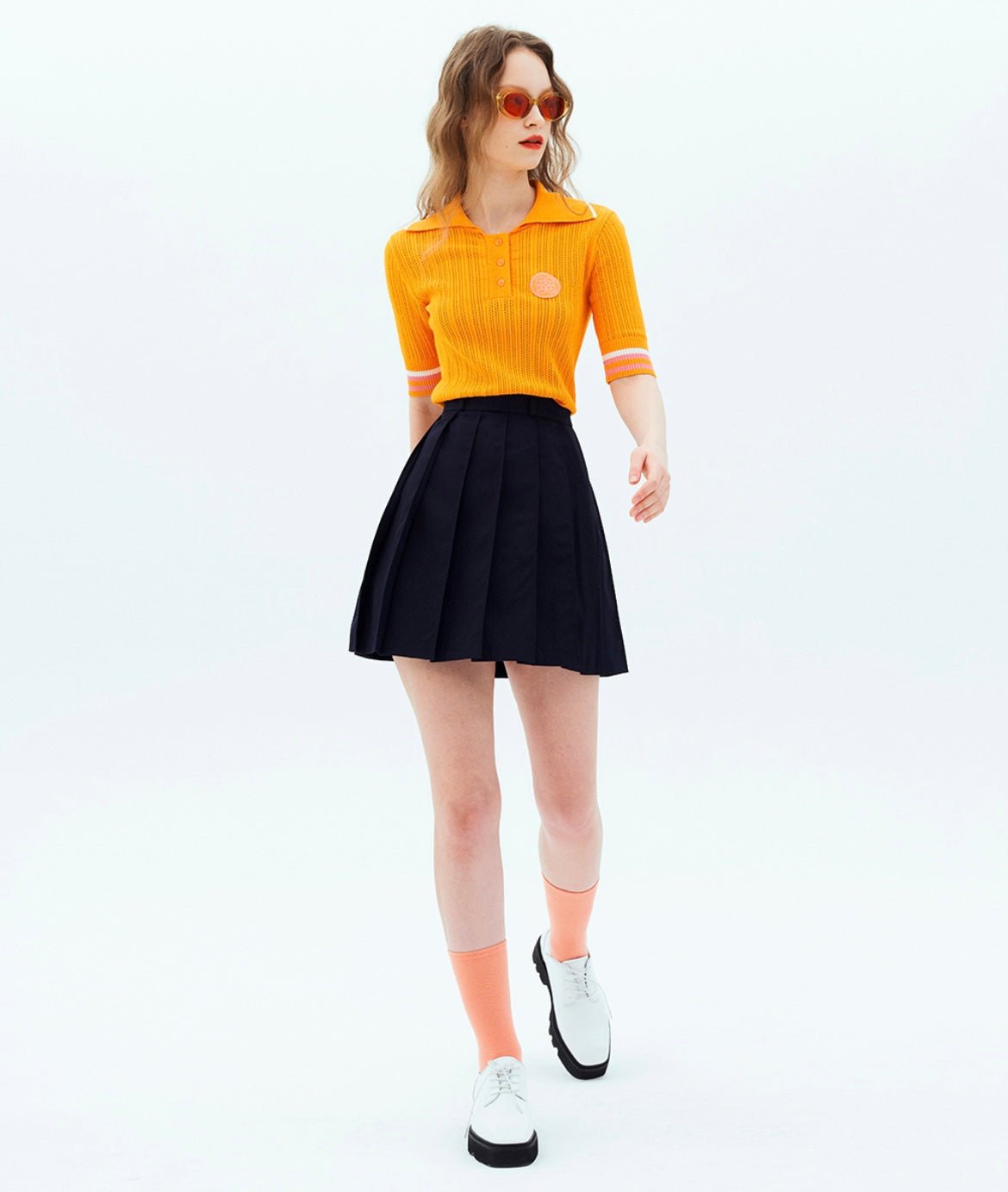 Cellty Navy Bold Pleats Skirt - Erthe Golf