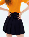 Cellty Navy Bold Pleats Skirt - Erthe Golf