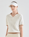 Lanvin Blanc Wool Blend Half - Zip Top - Erthe Golf