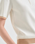 Lanvin Blanc Wool Blend Half - Zip Top - Erthe Golf
