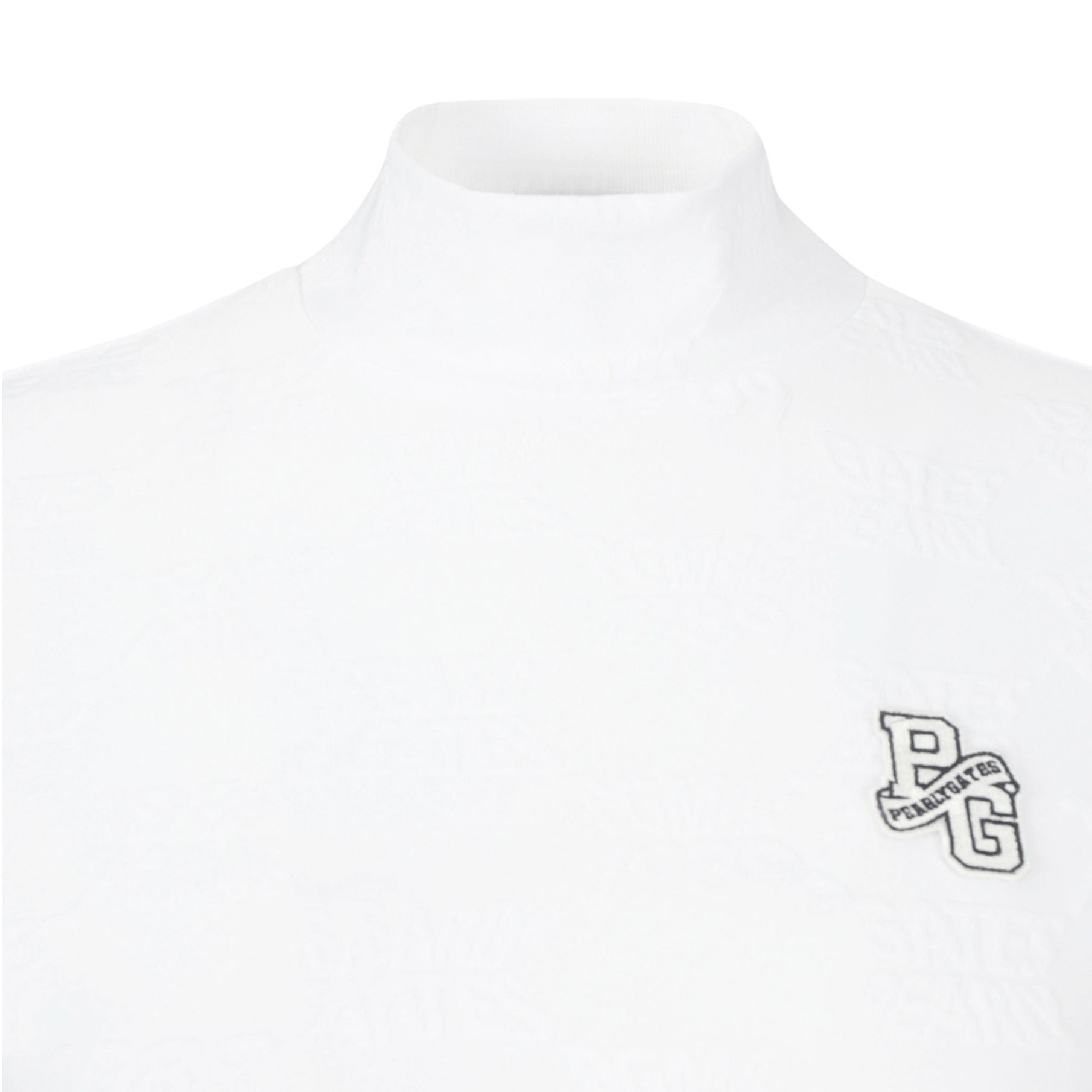 Pearly Gates Women's Logo Pattern Mock Neck Long Sleeve Ivory - Erthe Golf