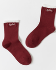 Keypote Women's Fluffy Crew Socks - Burgandy - Erthe Golf