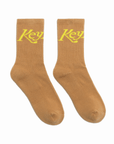 Keypote Men's Logo Crew Socks - Brown - Erthe Golf