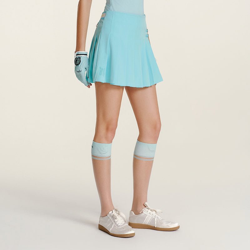 Keypote Aqua Blue Pleated Short Skirt - Erthe Golf