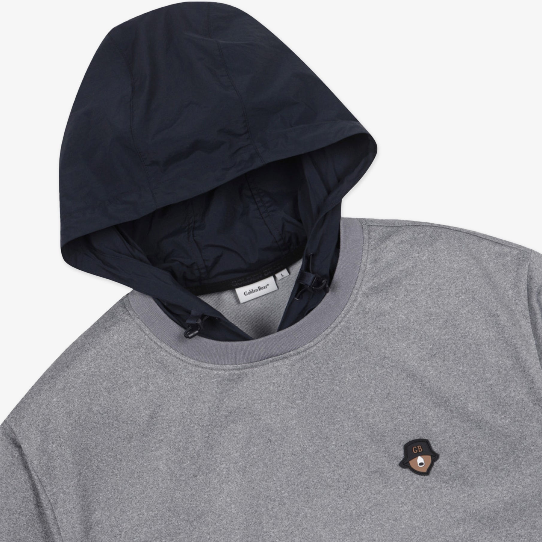 Golden Bear Woven Hoodie T-shirt Grey - Erthe Golf