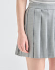 Lanvin Blanc Grey Wool Blend Pleated Skirt - Erthe Golf