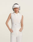 Keypote White Sleeveless Polo - Erthe Golf