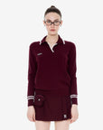Keypote Women's Long Sleeve Knited Top - Burgundy - Erthe Golf