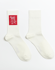 Keypote Men's Side Logo Crew Socks - White - Erthe Golf