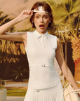Keypote White Sleeveless Polo - Erthe Golf
