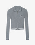 Women's Zip Knit Cardigan - Gray - Erthe Golf
