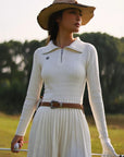 Loveland Knitted Dress - White - Erthe Golf