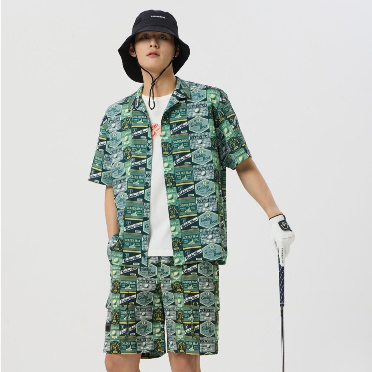 Golden Bear Unisex All - Over Printed Shorts Green - Erthe Golf
