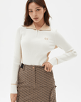 Master Bunny Edition Women Zip Top - White - Erthe Golf