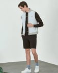 Falcosia Men's Cotton Patchwork Vest - Khaki Gray - Erthe Golf