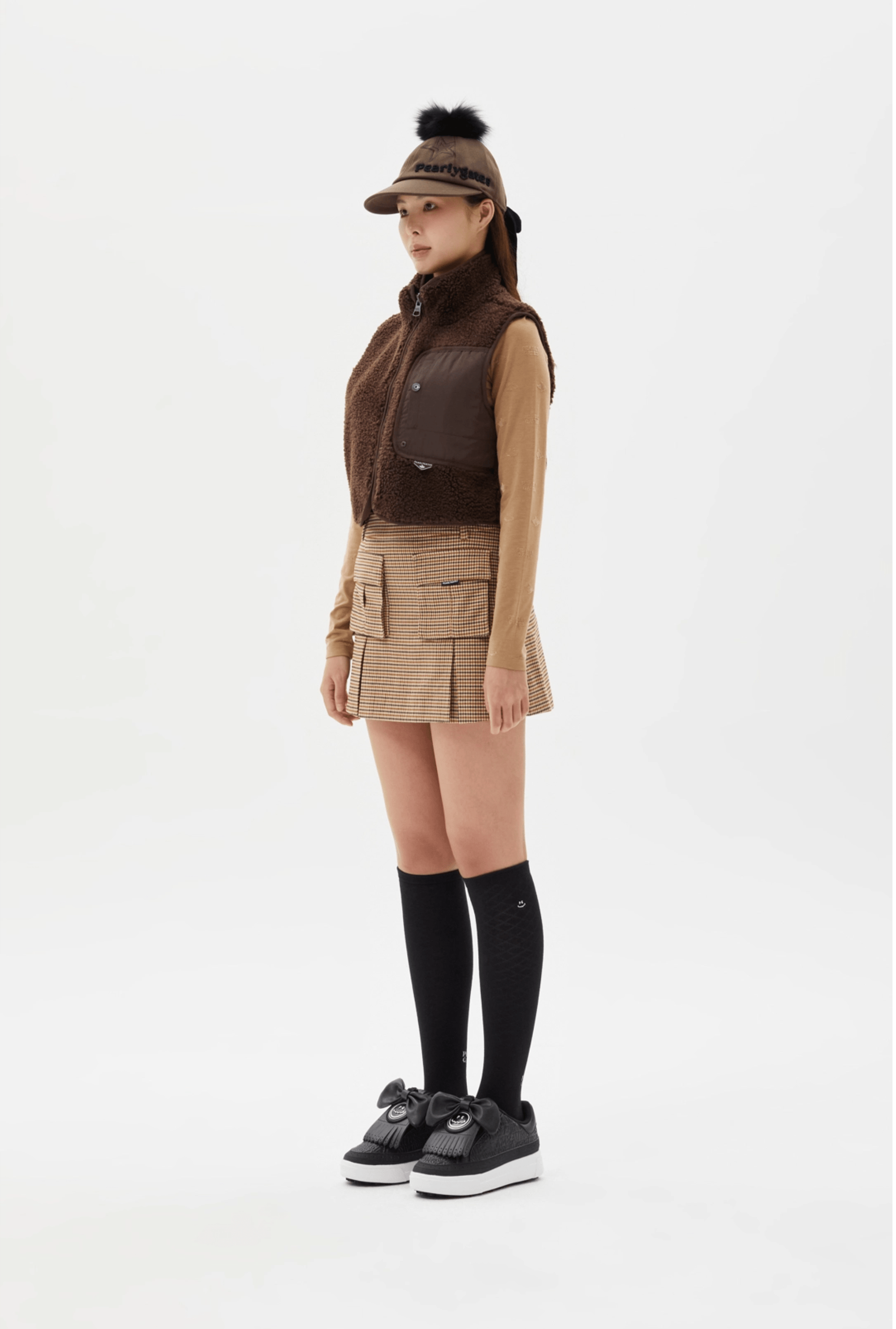 Pearly Gates Women's Fleece Vest - Brown - Erthe Golf