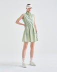 Lanvin Blanc Green Mock Neck Drawstring Dress - Erthe Golf