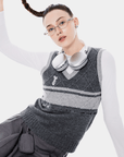 Keypote Knitted Vest - Grey - Erthe Golf