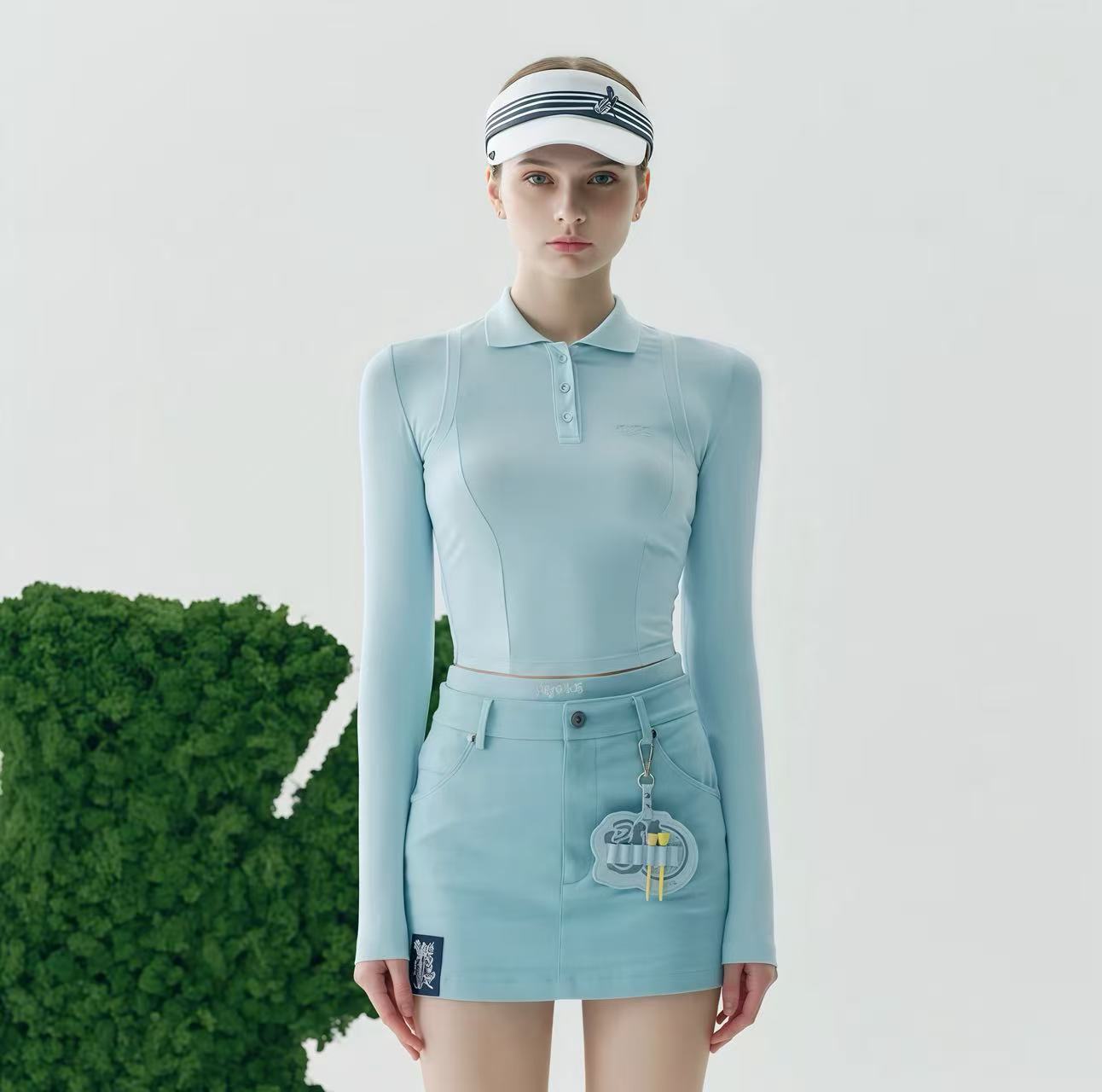 Keypote Women's Long Sleeve Polo - Blue - Erthe Golf